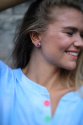 <small>Náušnice pecky- červená loď</small>