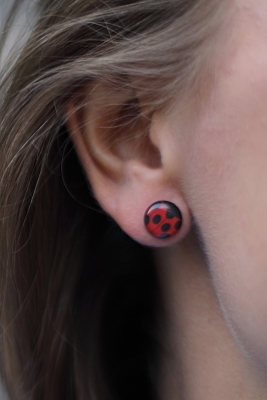 Náušnice pecky- beruška