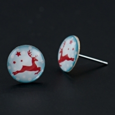 <small>Náušnice pecky - Zimní jelen</small>