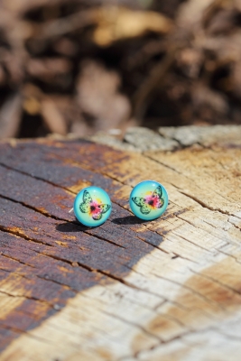 Náušnice pecky - Motýlek