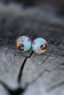 <small>Náušnice pecky - Lovebirds</small>