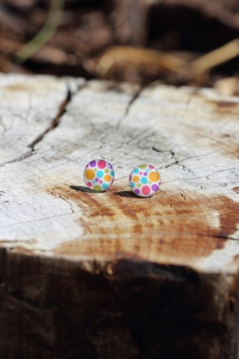 <small>Náušnice pecky - Bubliny bílé</small>